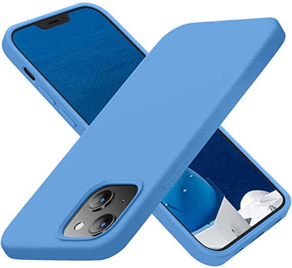 Cordking Designed for iPhone 13 Case, Silicone Ultra Slim Shockproof Protective Phone Case with [Soft Anti-Scratch Microfiber Lining], 6.1 inch, Blue