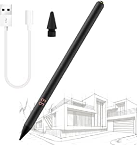 Zosylala Stylus Pen for iPad with Power Display,Magnetic Adsorption,Palm Rejection,Tilting Detection,Comptable with Apple iPad 6/7/8th Gen,iPad Air 3rd/4th Gen,iPad Mini 5th Gen（2018-2021）