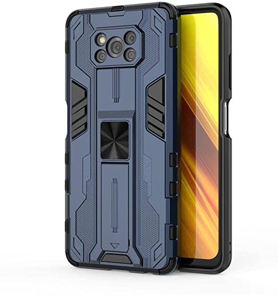 Xiaomi Poco X3 NFC Iron Man Rugged Kickstand Shockproof Original Case from CompuMisr - Blue