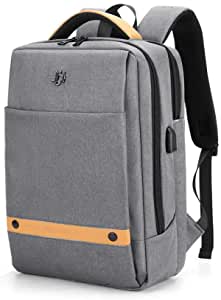 Golden Wolf 15.6-Inch Laptop School Waterproof Bag with USB Grey