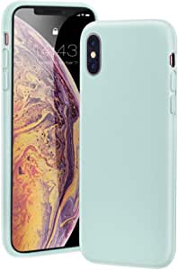 MILPROX iPhone Xs MAX Case Liquid Silicone Gel Rubber Shockproof Cover with Microfiber Cloth Lining Cushion Case for iPhone Xs MAX 6.5"(2018) (Mint)