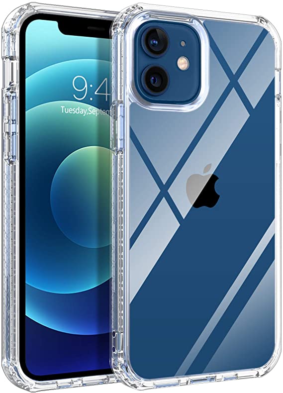 BENTOBEN Case for iPhone 12 Mini, Clear Slim Fit Transparent Shockproof Hybrid Hard PC Soft TPU Cover Non-Slip Protective Cases for iPhone 12 Mini 5G 5.4 inch (2020), Clear