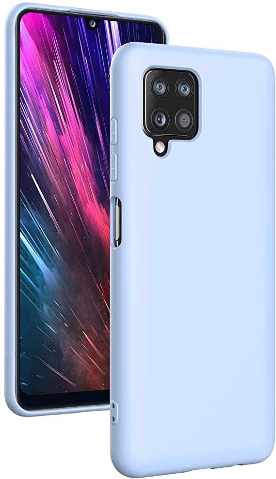 Samsung Galaxy A12 Case, Liquid Silicone Case with Microfiber Lining Thickening Shockproof Design Soft Gel Rubber Phone Case Cover for Samsung Galaxy A12 - Purple