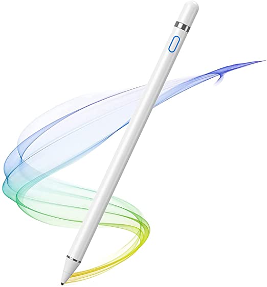 HUALEI-V Rechargeable Active Stylus Touch Pen,High Precision and Sensitivity Capacitive Stylus Compatible with iOS,Android,iPhone,iPad,Samsung,Tablet Touchscreen Device(White)