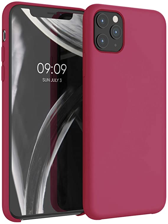 kwmobile TPU Silicone Case Compatible with Apple iPhone 11 Pro Max - Case Slim Phone Cover with Soft Finish - Fuchsia Matte