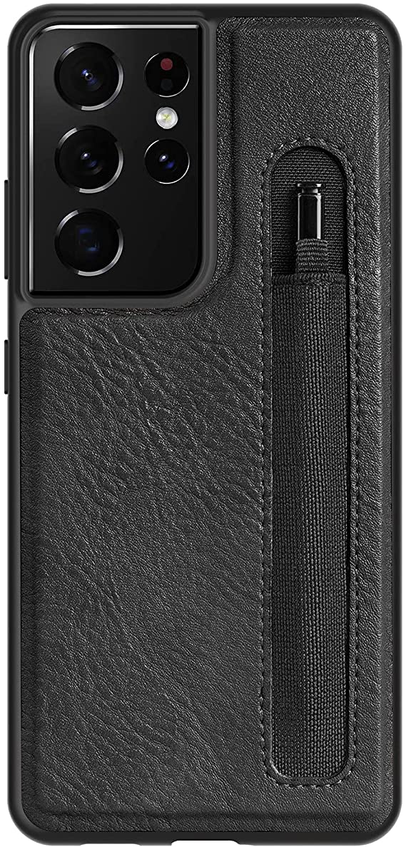 Nillkin Case for Samsung Galaxy S21 Ultra S 21 Ultra (6.8" Inch) Aoge Leather 360 Protection Elite Business Case Soft Microfiber Lining & S Pen Slot Black