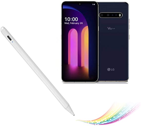 Bbata fro LG V60 ThinQ Stylus Pen, Active Stylus Electronic Pen Compatible with LG V60 ThinQ,Digital Pencil Sketching and Note-Taking Pens, White
