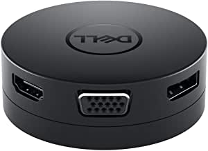 Dell DA-300 Adapter Base, Black, Wired, USB 3.0 (3.1 Gen 1) Type-C, USB Type A, 10/100/1000 Mbit/s