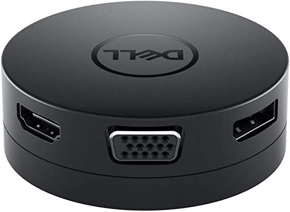 Dell DA-300 Adapter Base, Black, Wired, USB 3.0 (3.1 Gen 1) Type-C, USB Type A, 10/100/1000 Mbit/s