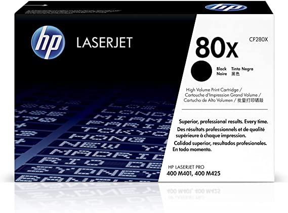 HP 80X High Yield LaserJet Toner Cartridge, Black [CF280X]