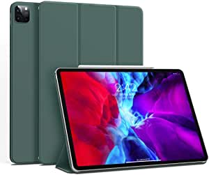 GUDOU Case for iPad Pro 11" 2021/2020/2018,iPad Air 4th 10.9inch,Ultra Slim Frameless Cover with Magnetic Attachment [Supports Apple Pencil 2 Charging],Trifold Stand Case,Auto Sleep/Wake (Dark Green)
