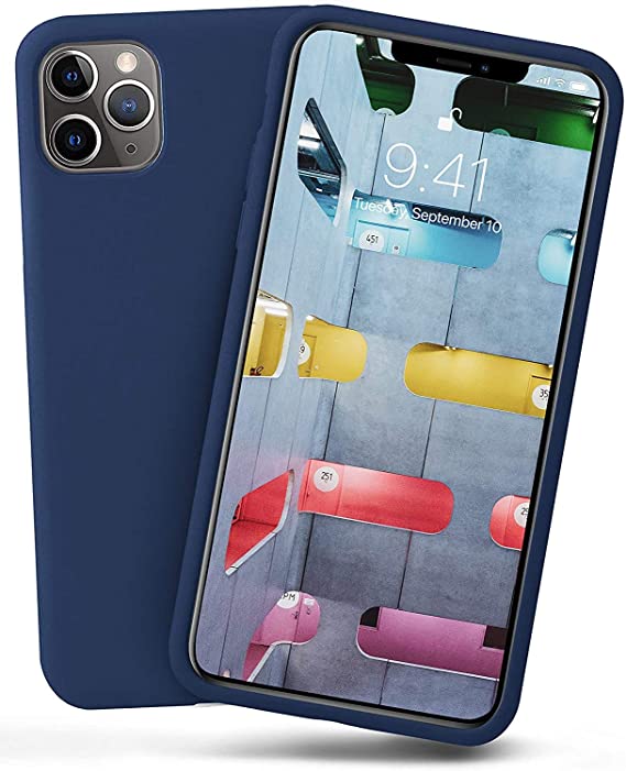 Liquid Silicone Case for iPhone 11 Pro Max, Slim Liquid Silicone Soft Gel Rubber Case Full-Body Protective Case Shockproof Cover for iPhone 11 Pro Max 6.5 inch (Blue Horizon)