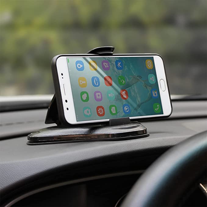 Cell Phone Holder for Car, Anti-Slip Silicone Pad Phone Holder with Clamp for Car Dashboard, Compatible with iPhone 13 12 11 Pro Pro Max 7 8 Plus Samsung Galaxy and More Devices