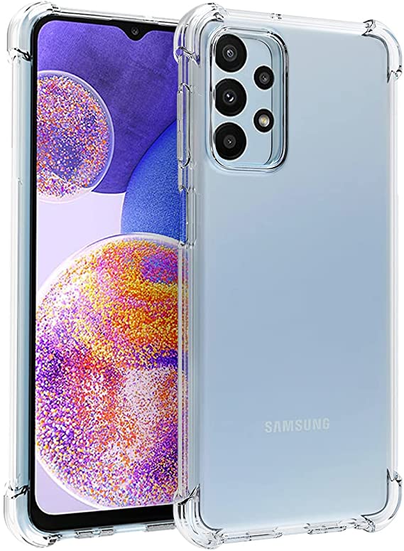 Osophter for Galaxy A23 Case,Samsung A23 Case Clear Transparent Reinforced Corners TPU Shock-Absorption Flexible Cell Phone Cover for Samsung Galaxy A23(Clear)
