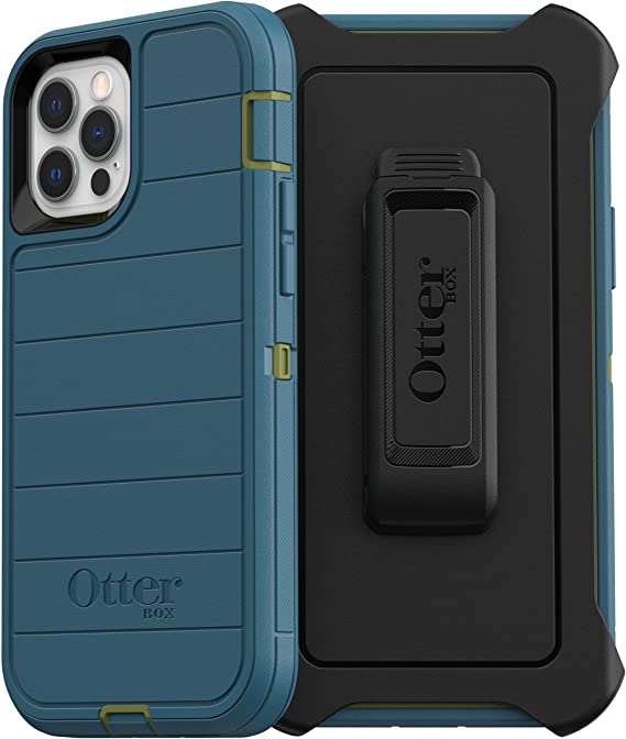 OtterBox Defender Series Rugged Case & Belt Clip Holster for iPhone 12 & iPhone 12 PRO (ONLY) Retail Packaging - Teal Me Bout It - with Microbial Defense