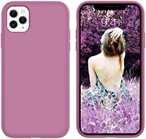 DUEDUE iPhone 11 Pro Max Case, Liquid Silicone Soft Gel Rubber Slim Cover with Microfiber Cloth Lining Cushion Shockproof Anti-Scratch Full Body Protective Case for iPhone 11 Pro Max,Lilac Purple