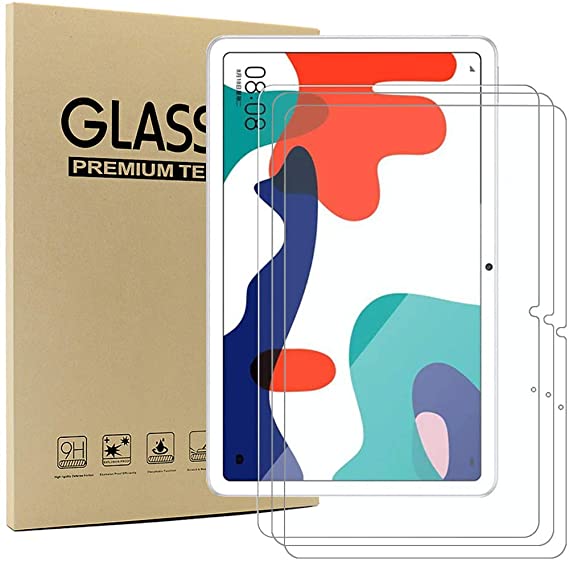 Msm-case [3 Pack] Compatible with Huawei MatePad 10.4-inch 2020 Tablet - Tempered Glass Screen Protector - [3D Round Edge][9H Hardness] [Crystal Clear][Scratch Resist],Clear