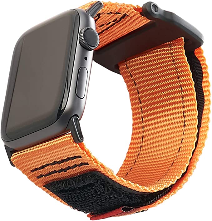 URBAN ARMOR GEAR UAG Compatible Apple Watch ﻿Band 41mm/40mm/38 mm, Series 7/6/5/4/3/2/1 & SE, High Strength Nylon Weave Replacement Strap, Active Orange