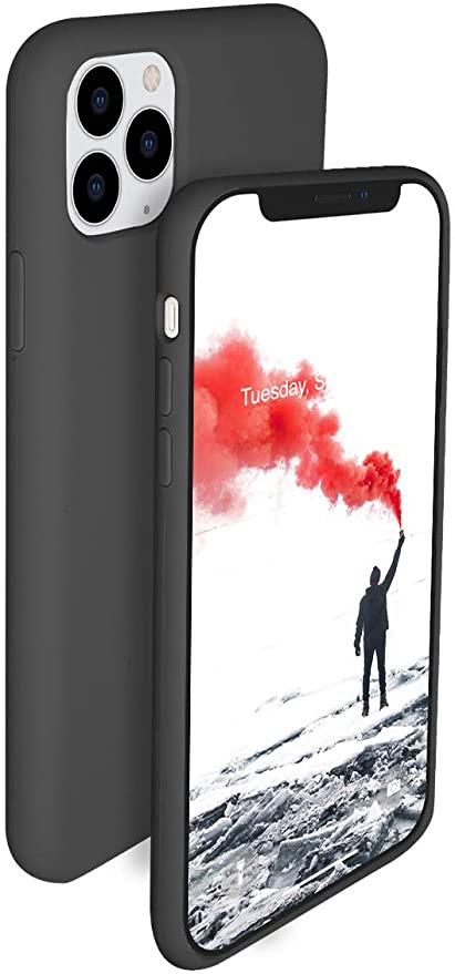 GEAR-UP Liquid Silicone Case Compatible with iPhone 11 Pro Max Gel Rubber Full-Body Protective [3-Layer Shockproof Drop Protection] Soft with Microfiber Lining Phone Cover 6.5 inch (Gray)