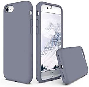 iPhone SE 2020 Case, iPhone 8 Case, Non-Slip Liquid Silicone Gel Rubber Bumper Case Soft Microfiber Lining Hard Shell Shockproof Full-Body Protective Case Cover for iPhone 7/8/SE (Purple)