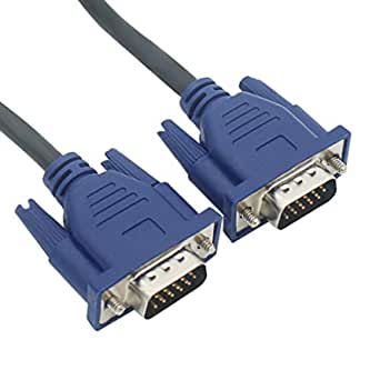 5m Black Straight Through 15-pin Gold-Plated Extension Cable - Male to Male Cable