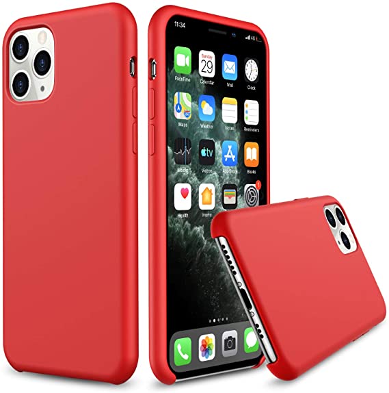 MIAODAM Shockproof Protective Liquid Silicone Case for iPhone 11 Pro Max, Silicone Case for iPhone 11 Pro Max 6.5'' Slim Rubber Protection Cell Phone Soft Case with Microfiber Lining