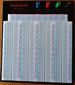 Bread Board BB-4T7D Board Board Board Practical Circuit Board Study 3220-Point Solderless Breadboard 4 Terminal Strips 7 Bus Strips 4 Binding Posts