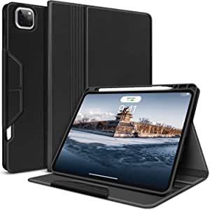 iPad Pro 12.9 Case for iPad Pro 5th/4th/3rd Generation ONLY 2021 2020 2018 Folio Stand Smart Cover with Pencil Holder, Auto Sleep/Wake, Vegan Leather