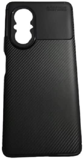 Huawei Nova 9 SE, Flexible Rugged Armor Case with Brushed Carbon Fiber Pattern - premium quality cover From GrabMobily - New Original cover - Black