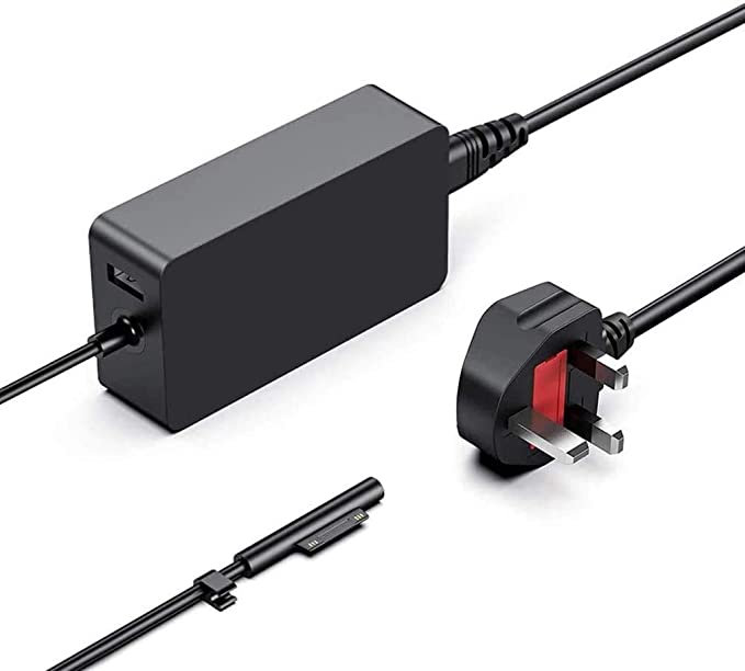 Charger Surface Book,102W 15V 6.33A Power Supply Adapter for Microsoft Surface pro 3/4/5/6/7/X Charger,Surface Laptop/Go/Book Charger,with USB and UK Power Cord,1798