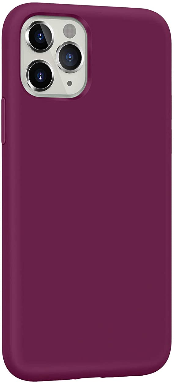 Danbey Silicone Case for iPhone 11 Pro Case, 5.8-inch Display, Liquid Silicone, Matte Surface, Skin Feeling, Charming Solid Color - Wine Red