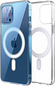 Magnetic Phone Case for iPhone 12 Pro Max (6.7 Inch) - Compatible with Mag-Safe Wireless Charging Clear Case Full Body Protection Shell Shockproof TPU Rubber