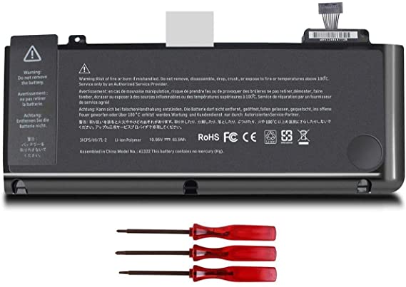 A1322 A1278 Battery Compatible with MacBook Pro 13 inch 13" Mid 2012, Late 2011,Early 2011,Mid 2010, Mid 2009 MB990LL/A MB991LL/A MC375LL/A MC374LL/A MC314LL/A MC724LL/A MC700LL/A MD313LL/A