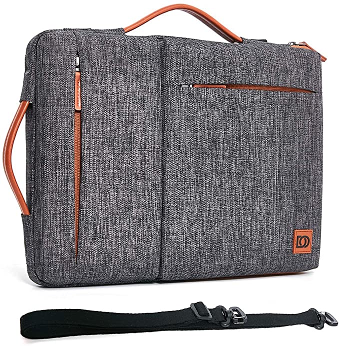 DOMISO 15.6 Inch Laptop Sleeve Shoulder Bag Pouch for 15.6" Yoga 720 IdeaPad 310 320 ThinkPad L580 T570 T580/ Flex 4 5/ Dell New Latitude 3590, ZenBook EliteBook, Dark Grey