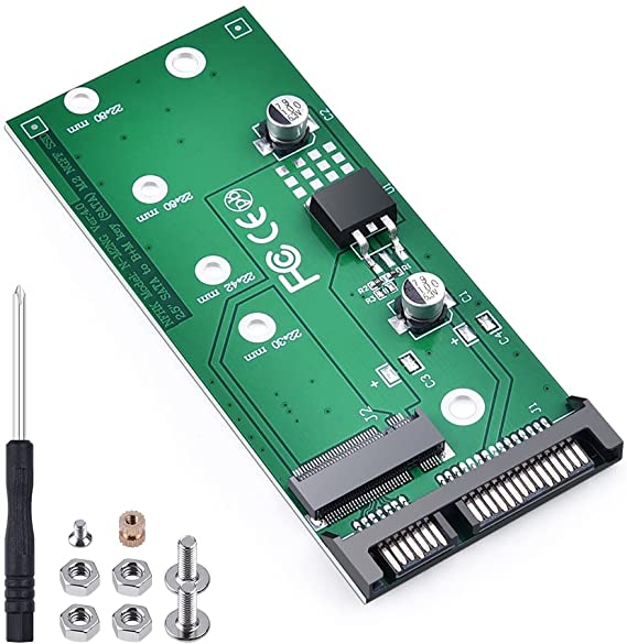 ELUTENG NGFF M.2 to SATA Converter Adapter M.2 NGFF to 22-Pin SATA III Card Based Key B/B + M 2280 2260 2242 2230mm SSD Super Speed 6Gbps for Laptop Desktop