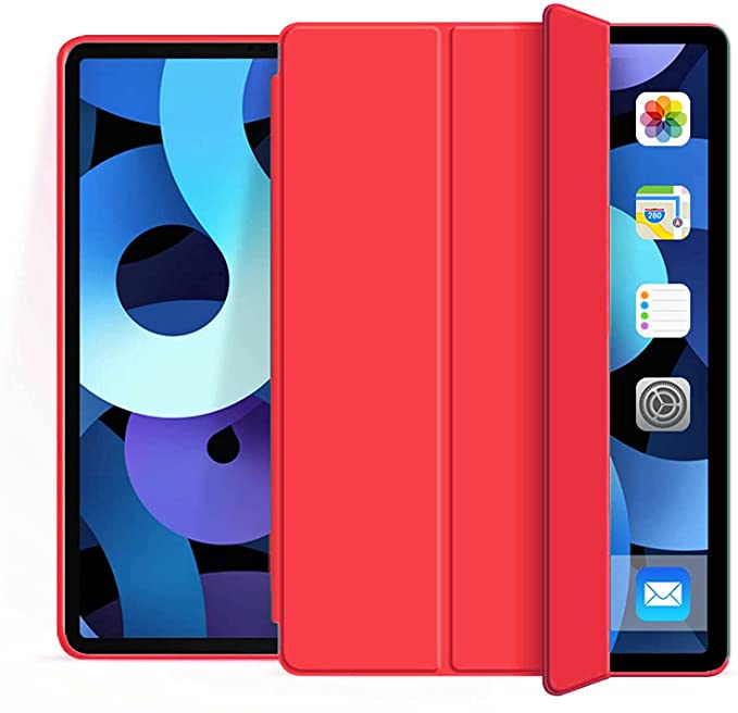 For Apple iPad Mini 1/2/3 Smart case Magnetic Stand cover with Wake/Sleep (Red)
