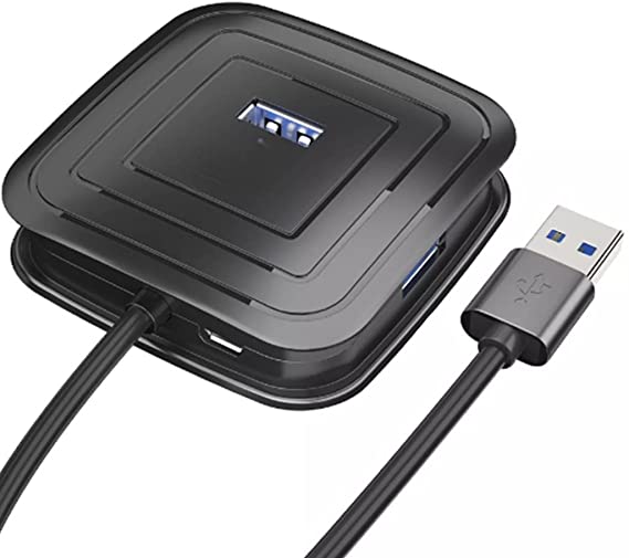 4-Port USB Hub 2.0, T-Sound USB Splitter for Laptop, Ps4 Keyboard and Mouse Adapter for Dell, Asus, HP, MacBook Air, Surface Pro, Acer, Xbox, Flash Drive, HDD, Console, Printer, Camera