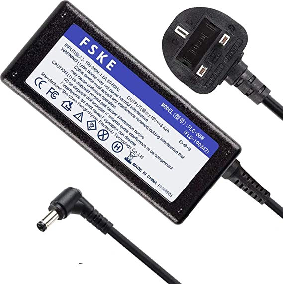 FSKE 65W 19V 3.42A Laptop Charger for ASUS Toshiba Lenovo Medion MSI X751S X550C X401A X552C G460 AC Adapter, AD883220 PA-1650-78 EXA1203YH PA3917U-1ACA