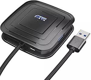 4-Port USB Hub 2.0, T-Sound USB Splitter for Laptop, Ps4 Keyboard and Mouse Adapter for Dell, Asus, HP, MacBook Air, Surface Pro, Acer, Xbox, Flash Drive, HDD, Console, Printer, Camera