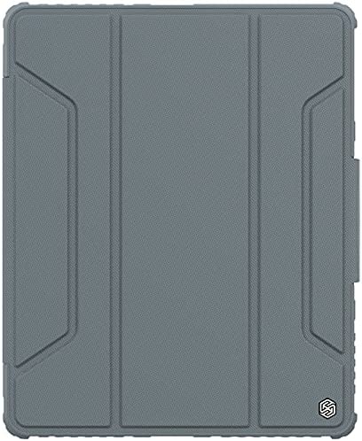 Nillkin Case for Apple iPad Pro 12.9" 2020/2021 (12.9" Inch) Bumper Pro Leather Camera Slider Camshield Protect Stand Smart Wake & Sleep Pencil Holder Grey