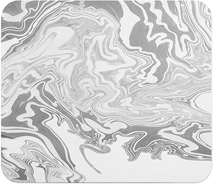 Loud Universe Liquid Marble Liquid Black White Marble Rectangular Thick Flexible Mouse Pad