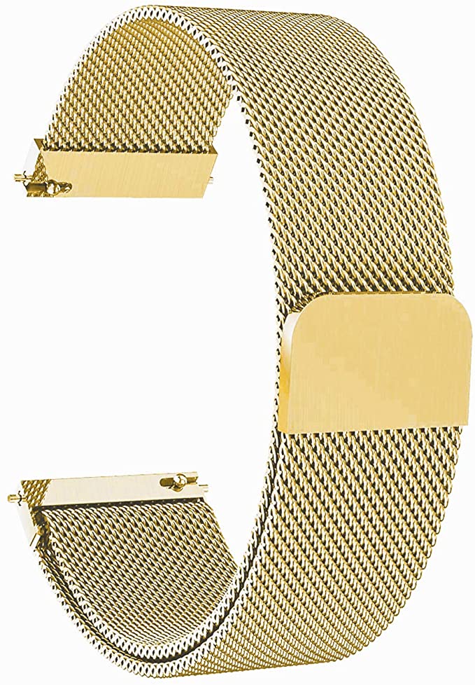Solob 22mm Stainless Steel Magnetic Mesh Compatible for Samsung Galaxy Watch 46mm/Gear S3 Classic/Frontier/Huawei Watch 2Classic/GT/GT 2/ Quick Release Replacement Sports Straps