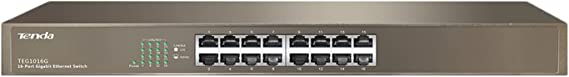 Tenda TEG1016G Sturdy Metal, Fanless, Plug and Play, Unmanaged, Limited Lifetime Protection, Traffic Optimization 16-Port Gigabit Ethernet Switch