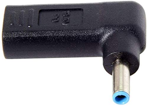 USB Type C USB-C to DC 4.5x3.0mm Adapter PD Emulator Trigger 90 Degree Angled for HP Stream Spectre Pavilion Envy EliteBook Split Chromebook EliteBook Folio