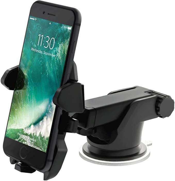 Car Mobilephone Holder Universal Smartphone Car Dashboard Mount Stand with Flat Suction Cup, Multiple Adjustable Way for iPhone 7, 7 plus, 6 plus, Samsung Galaxy S6/S5/S4/S3, GPS (Black)