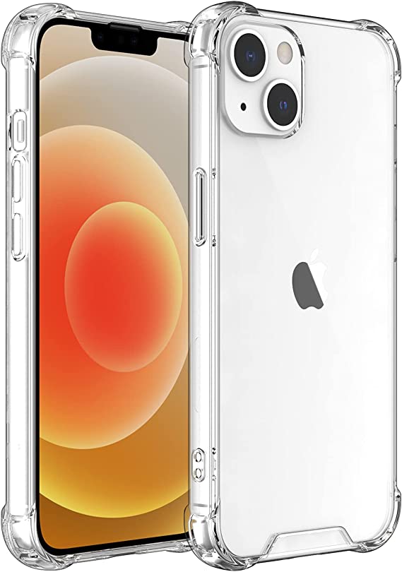Shamo's for iPhone 13 2021 Case, Crystal Clear Anti-Scratch Shock Absorption Cover, TPU Bumper with Reinforced Corners [ Anti Yellowing ]