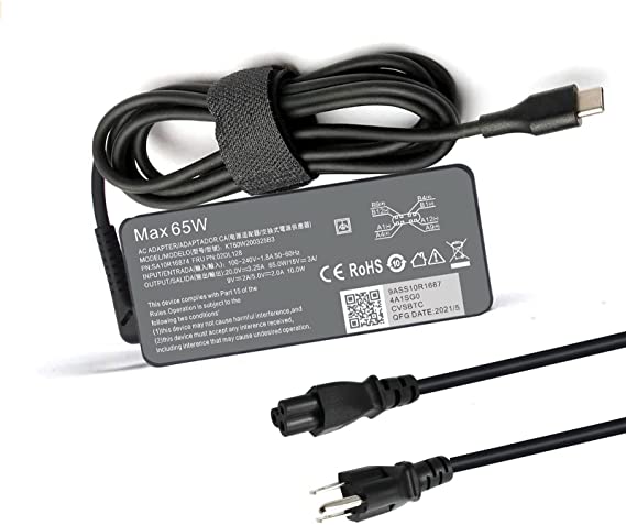 65W USB C Power Adapter for Mac Book Pro for Dell Chromebook for Lenovo Chromebook/Yoga/ThinkPad/IdeaPad for HP Spectre Huawei Matebook for Samsung Chromebook Galaxy S22/S22+ A33 A53 A73 Pixel