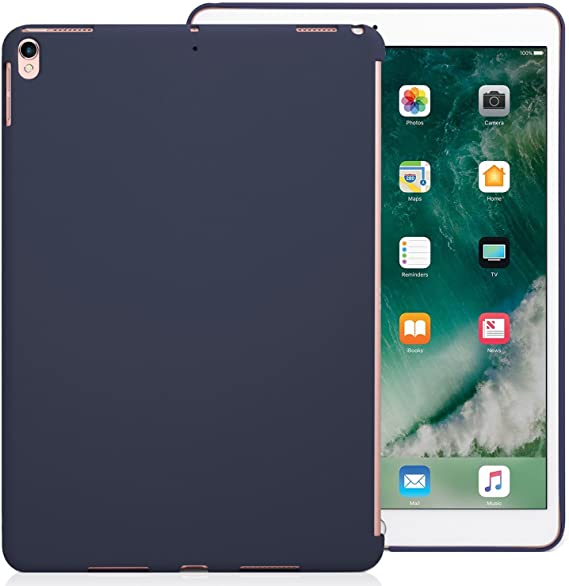 KHOMO iPad Air 3 10.5 (2019) / iPad Pro 10.5 (2017) Rear Case Hard Shell Compatible with Smart Cover / Keyboard - Midnight Blue