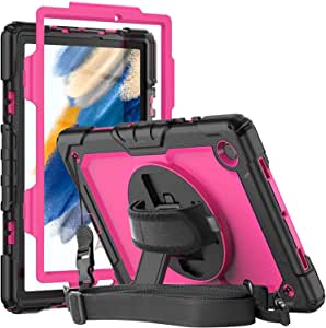 Herize Galaxy Tab A8 10.5 Inch Case Cover 2022 with Screen Protector&Pencil Holder Samsung Full Body Case with Hand&Shoulder Strap Heavy Duty Rugged Protective Shockproof Durable Case for Kids SM-X200