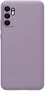 Case Compatible with Oppo Reno6 Liquid Silicone Case Protector Camera Soft TPU Slim Back Cover Lavander